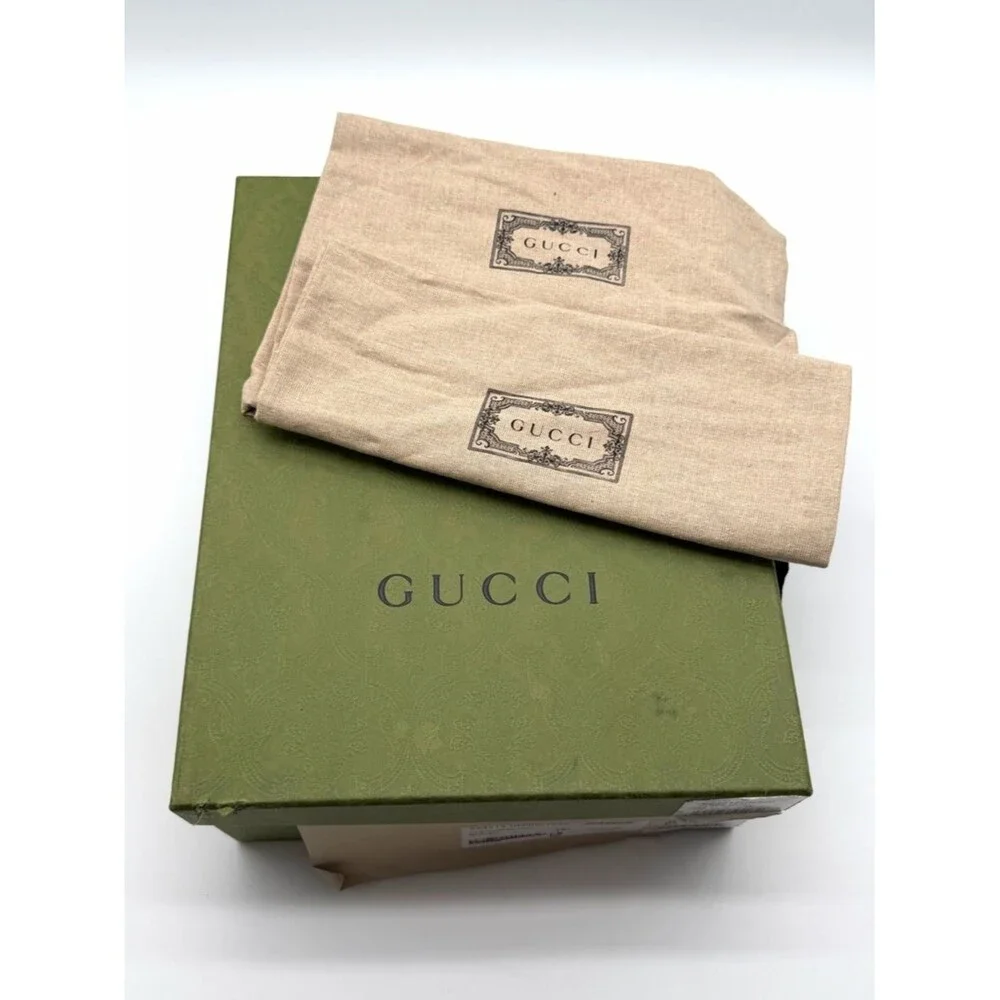 Gucci Angelina GG Monogram Platform in Black Denim Slide Sandals EU 39.5 US 9.5